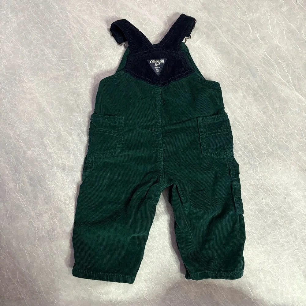 OshKosh B'gosh Dark Green Corduroy Overalls - Picture 3 of 4